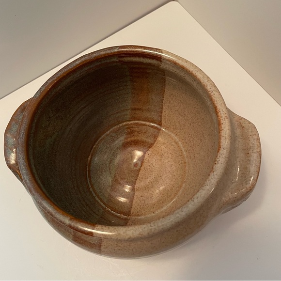 Handmade‎ Studio Art Pottery Bowl With Handles Artist Signed  4.75” X 3.5” - Picture 2 of 8